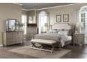 French Provincial Wooden King Bed Frame with Light Oak Finish - Amira